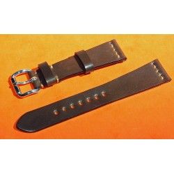 ★☆☆ Genuine Cow boy strap Horween Shell Cordovan Leather Watch Band Bracelet Dark Brown 20mm ★☆☆ 