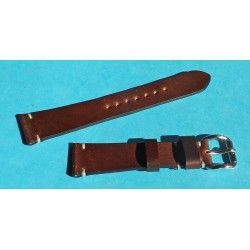 ★☆☆ BRACELET MONTRES COW BOY HORWEEN SHELL CUIR CORDOVAN ULTRA FIN 20mm COULEUR MARRON CHOCOLAT ★☆☆ 