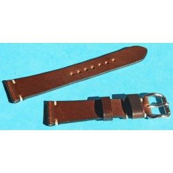 ★☆Handcrafted Genuine Cow boy watches strap Horween Shell Cordovan Leather Watch Band Bracelet Dark Brown 20mm★☆ 