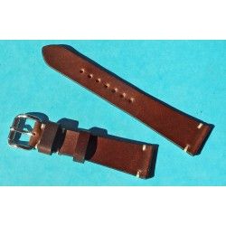 ★☆☆ BRACELET MONTRES COW BOY HORWEEN SHELL CUIR CORDOVAN ULTRA FIN 20mm COULEUR MARRON CHOCOLAT ★☆☆ 