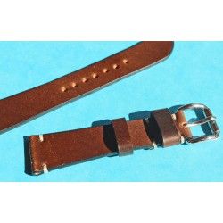 ★☆☆ BRACELET MONTRES COW BOY HORWEEN SHELL CUIR CORDOVAN ULTRA FIN 20mm COULEUR MARRON CHOCOLAT ★☆☆ 