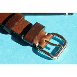 ★☆☆ BRACELET MONTRES COW BOY HORWEEN SHELL CUIR CORDOVAN ULTRA FIN 20mm COULEUR MARRON CHOCOLAT ★☆☆ 