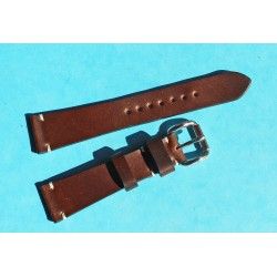 ★☆☆ BRACELET MONTRES COW BOY HORWEEN SHELL CUIR CORDOVAN ULTRA FIN 20mm COULEUR MARRON CHOCOLAT ★☆☆ 