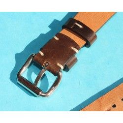 ★☆☆ BRACELET MONTRES COW BOY HORWEEN SHELL CUIR CORDOVAN ULTRA FIN 20mm COULEUR MARRON CHOCOLAT ★☆☆ 