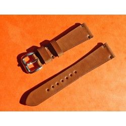 ★☆☆ BRACELET MONTRES COW BOY HORWEEN SHELL CUIR CORDOVAN ULTRA FIN 20mm COULEUR MARRON CHOCOLAT ★☆☆ 