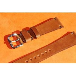 ★☆☆ BRACELET MONTRES COW BOY HORWEEN SHELL CUIR CORDOVAN ULTRA FIN 20mm COULEUR MARRON CHOCOLAT ★☆☆ 