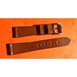 ★☆☆ BRACELET MONTRES COW BOY HORWEEN SHELL CUIR CORDOVAN ULTRA FIN 20mm COULEUR MARRON CHOCOLAT ★☆☆ 