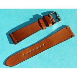 ★☆Handcrafted Genuine Cow boy watches strap Horween Shell Cordovan Leather Watch Band Bracelet chestnut color 20mm★☆ 