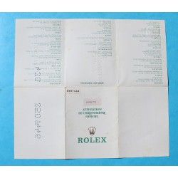 ROLEX CIRCA 1978 VINTAGE PAPER CERTIFICAT WARRANTY ROLEX OYSTER PERPETUAL WATCHES ALL MODEL, Ref 572.02.300