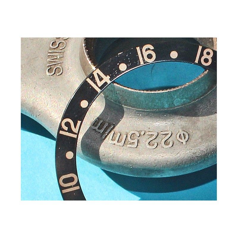 ROLEX VINTAGE FAT FONT INSERT NOIR GRADUE DE LUNETTE MONTRES GMT MASTER II 16700, 16710, 16760 FAT LADY