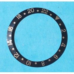 ROLEX VINTAGE FAT FONT INSERT NOIR GRADUE DE LUNETTE MONTRES GMT MASTER II 16700, 16710, 16760 FAT LADY