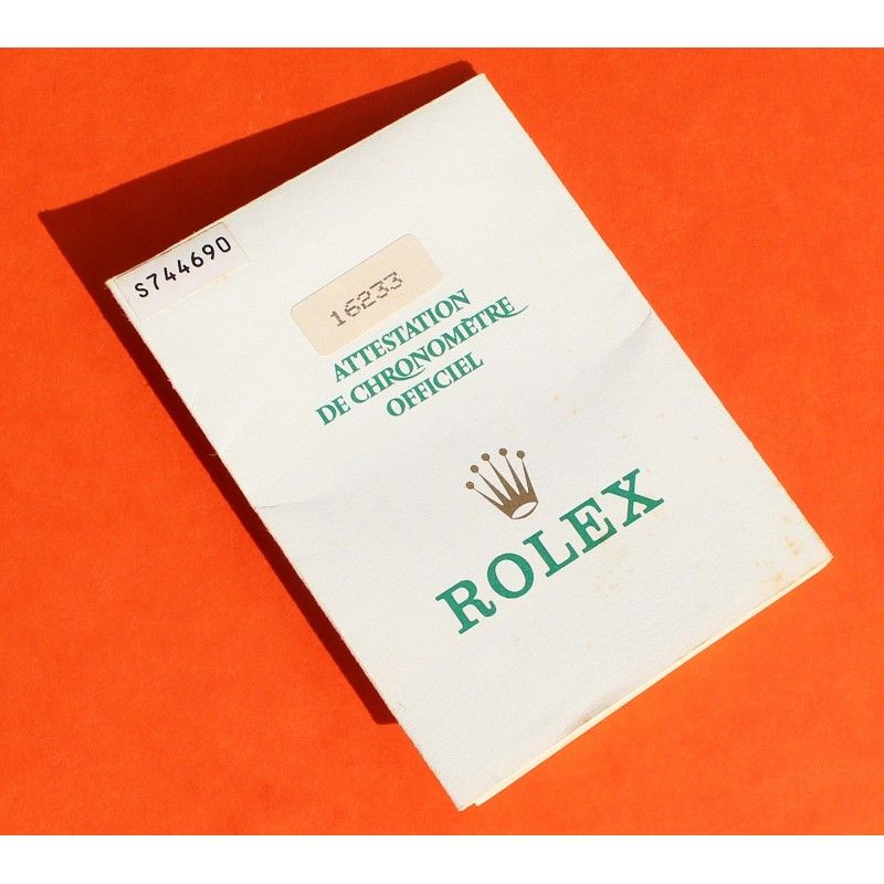 ROLEX 1995 VINTAGE PUNCHED PAPER CERTIFICAT WARRANTY 430 ROLEX SEA-DWELLER 16600, Ref 564.00.300.8.95