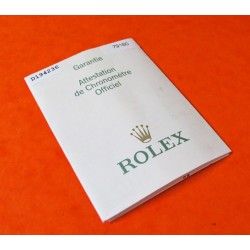 GARANTIE PAPIER ROLEX années série 2006