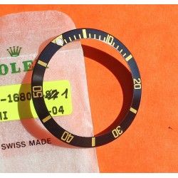 Rolex Mint 90's Glossy Black color Submariner Tutone 16803, 16613, 16808, 16618 Gold Watch Bezel Insert Part