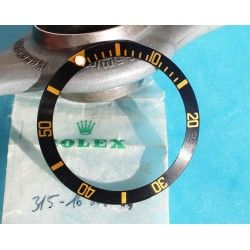 Rolex Mint 90's Glossy Black color Submariner Date Tutone 16803, 16613, 16808, 16618 Gold Watch Bezel Insert Part