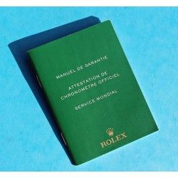 ROLEX "CERTIFIED OFFICIAL CHRONOMETER" GREEN BOOKLET, MANUAL WORLDWIDE SERVICE WARRANTY