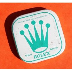 Vintage 50's Rolex Big logo Watch Part White & green Tin Box Display Metallic Container Rolex Watch USA Inc