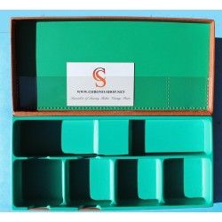 Rolex Collectible Vintage Watch Parts oblong Green Box tools Display Containers hands, dials, insert, bezel, horology spares