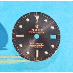 ☆☆Rare N.O.S Glossy Brown Rolex GMT Master Gilt 1675, 1675/3, 1675/8 18k Yellow Gold/Stainless Steel Nipple Dial Cal 1575☆