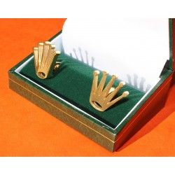 Rolex Rare Accessoire luxe Boutons de manchettes hommes 18kr plaqué or, Gold Plated Cufflinks avec Boite