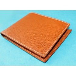 ROLEX Leather Wallet Bifold Coin Purse Billetero Cuero Cartera Portafoglio Brieftasche Red ref 60.02.03