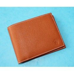 ROLEX Leather Wallet Bifold Coin Purse Billetero Cuero Cartera Portafoglio Brieftasche Red ref 60.02.03