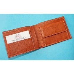 ROLEX Leather Wallet Bifold Coin Purse Billetero Cuero Cartera Portafoglio Brieftasche Red ref 60.02.03