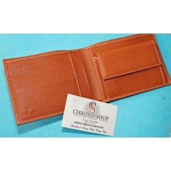 ROLEX Leather Wallet Bifold Coin Purse Billetero Cuero Cartera Portafoglio Brieftasche Red ref 60.02.03