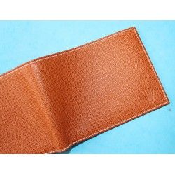 ROLEX Leather Wallet Bifold Coin Purse Billetero Cuero Cartera Portafoglio Brieftasche Red ref 60.02.03