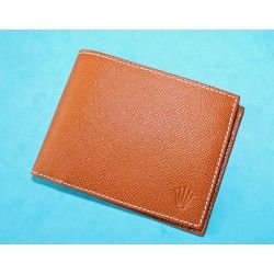 ROLEX Leather Wallet Bifold Coin Purse Billetero Cuero Cartera Portafoglio Brieftasche Red ref 60.02.03
