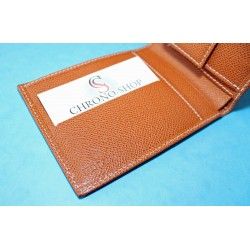 ROLEX Leather Wallet Bifold Coin Purse Billetero Cuero Cartera Portafoglio Brieftasche Red ref 60.02.03