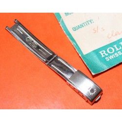 ROLEX RARE VINTAGE FERMOIR DÉPLOYANT 7204 "BIG LOGO" MONTRES BRACELETS 7204, 6251D 13mm RIVETS A RESTAURER