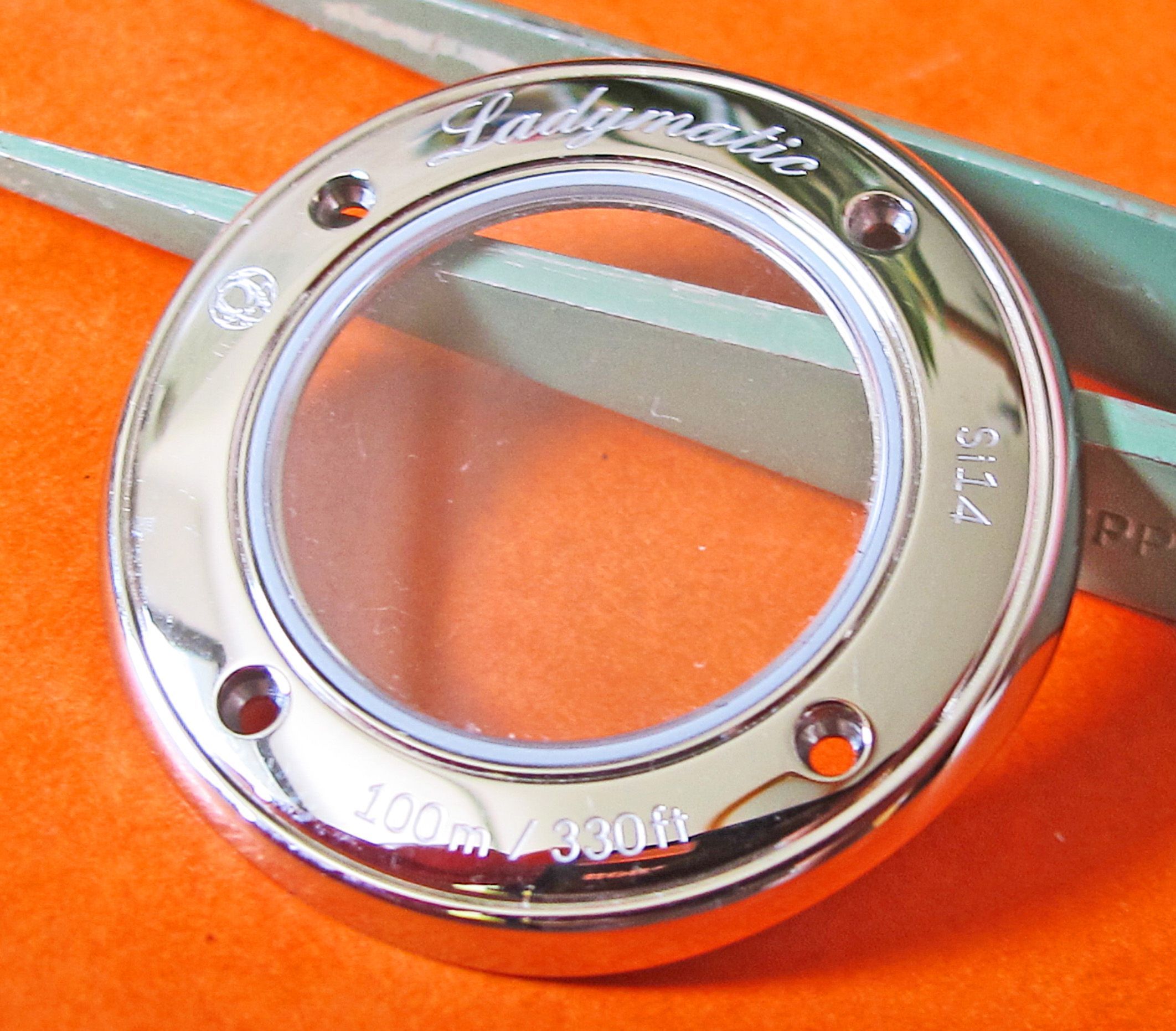 OMEGA ORIGINAL CASEBACK WATCH PART LADYMATIC SAPHIR GLASS