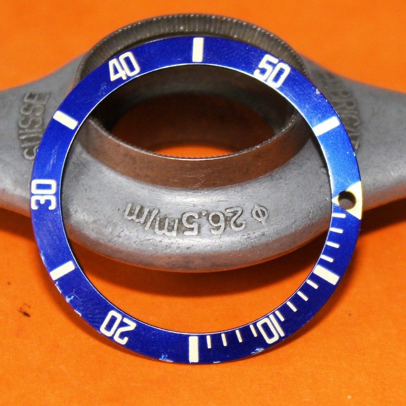 ROLEX INSERT FADED DESTROY LUNETTE BLEU MONTRE SUBMARINER DATE 16613, 16618, 16803, 16808 PERLE TRITIUM