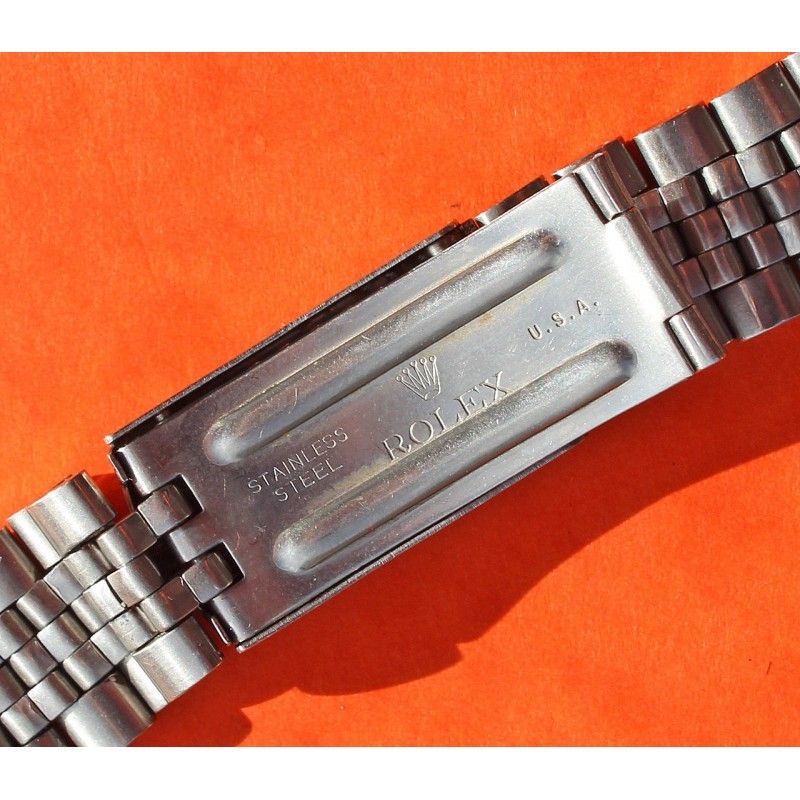 ORIGINAL & NICE Rolex USA 1970's Vintage Mens Steel Jubilee Band watch 19mm Oval Link