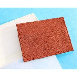 AUTHENTIQUE PORTE CARTES CUIR COULEUR TABAC ROLEX ACCESSOIRES DE LUXE