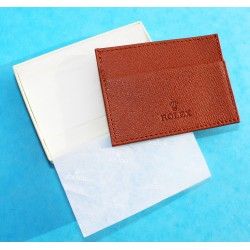 GENUINE LUXURY ROLEX TOBACCO COLOR LEATHER CARD HOLDER TRAVEL