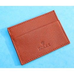 GENUINE LUXURY ROLEX TOBACCO COLOR LEATHER CARD HOLDER TRAVEL