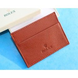 GENUINE LUXURY ROLEX TOBACCO COLOR LEATHER CARD HOLDER TRAVEL