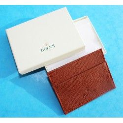 GENUINE LUXURY ROLEX TOBACCO COLOR LEATHER CARD HOLDER TRAVEL