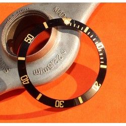 Rolex Mint 90's Glossy Black color Submariner Date Tutone 16803, 16613, 16808, 16618 Gold Watch Bezel Graduated Insert Part