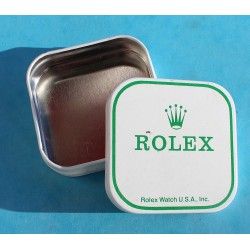 Vintage 50's Rolex Watch Part White & green Tin Box Display Metallic Container Rolex Watch USA Inc