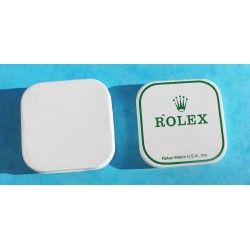 Vintage 50's Rolex Watch Part White & green Tin Box Display Metallic Container Rolex Watch USA Inc