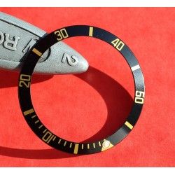 ROLEX INSERT LUNETTE NOIRE MONTRES SUBMARINER DATE OR & ACIER 16613, 16618, 16803, 16808 PERLE LUMINOVA
