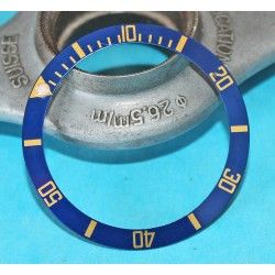 ROLEX RARE INSERT GRADUE LUNETTE BLEU MONTRE SUBMARINER DATE 16613, 16618, 16803, 16808 PERLE LUMINOVA