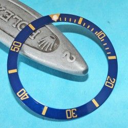 ROLEX RARE INSERT GRADUE LUNETTE BLEU MONTRE SUBMARINER DATE 16613, 16618, 16803, 16808 PERLE LUMINOVA