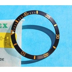 Rolex Rare Mint Glossy Black color Submariner Date Tutone 1680, 1680-8 Gold Watch Bezel Graduated Insert Part