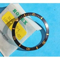 Rolex Rare Mint Glossy Black color Submariner Date Tutone 1680, 1680-8 Gold Watch Bezel Graduated Insert Part