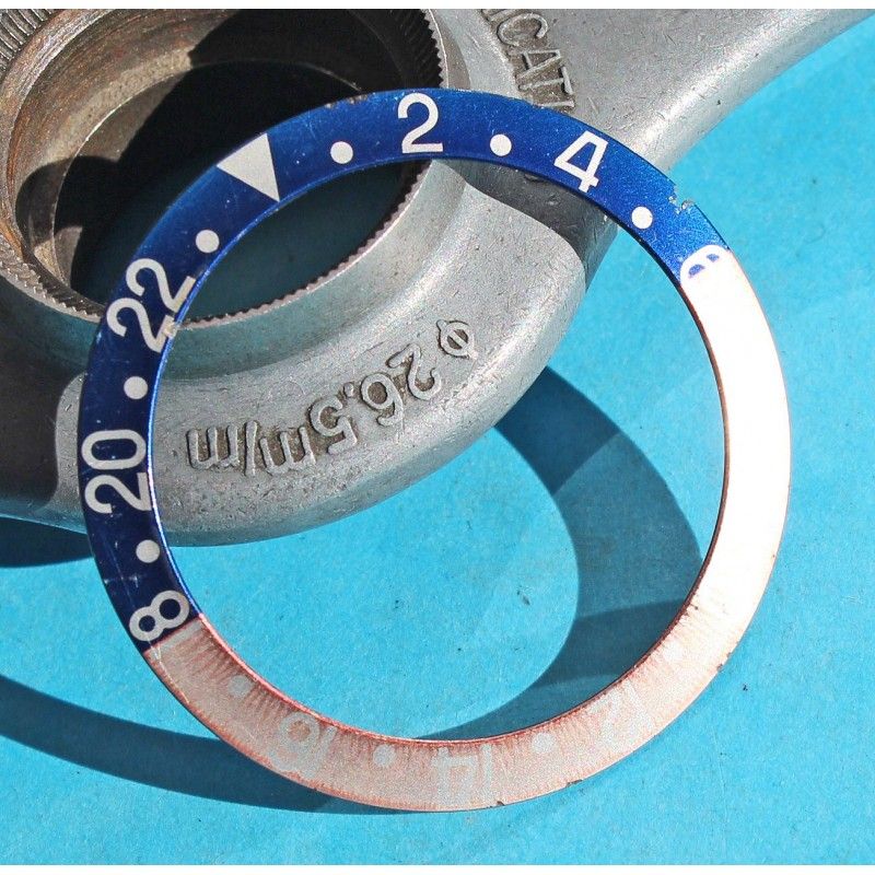 ROLEX FADED INSERT PEPSI ROUGE / BLEU DE MONTRES VINTAGES GMT MASTER 1675, 16750, 16758, 16753 FAT FONT