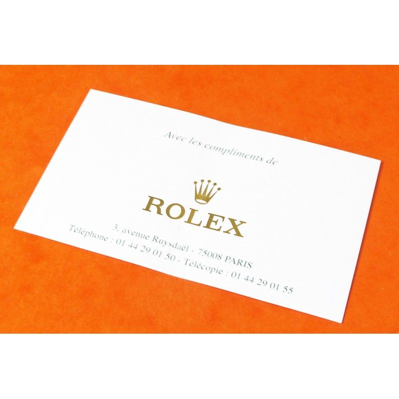 VINTAGE COMPLIMENTS CARD ROLEX 90'S